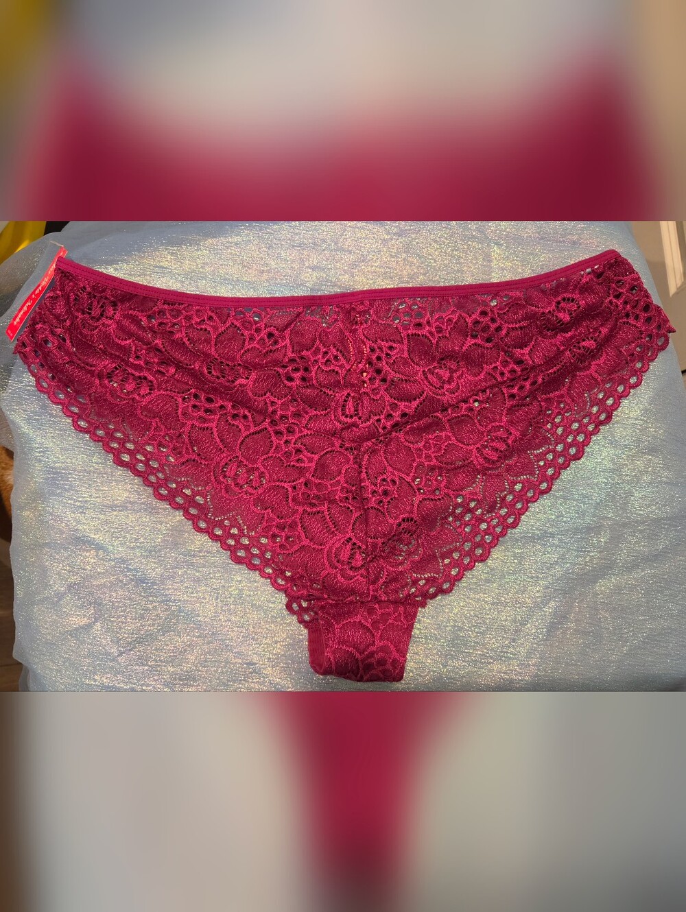 NWT 4X Lace Bikini Panty in Deep Berry - Picture 2 of 2